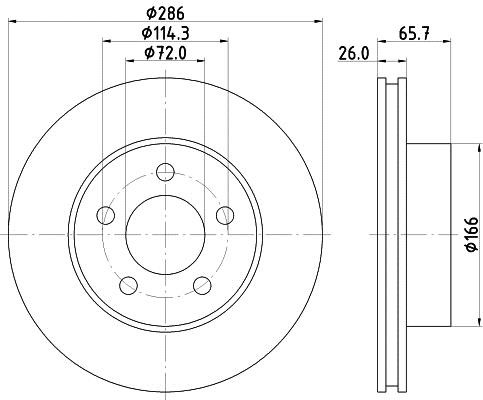 Hella 8DD 355 114-761 Innenbelüftete Bremsscheibe vorne 8DD355114761: Kaufen Sie zu einem guten Preis in Polen bei 2407.PL!