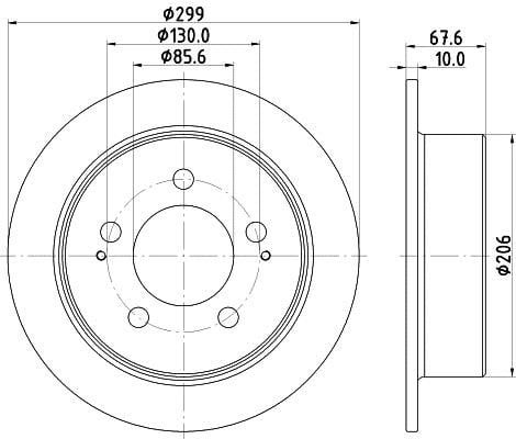 Hella 8DD 355 116-341 Тормозной диск задний невентилируемый 8DD355116341: Отличная цена - Купить в Польше на 2407.PL!