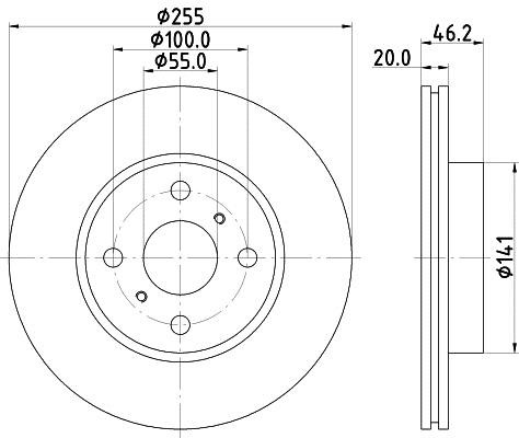 Hella 8DD 355 116-411 Тормозной диск передний вентилируемый 8DD355116411: Купить в Польше - Отличная цена на 2407.PL!