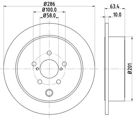 Hella 8DD 355 116-421 Тормозной диск задний невентилируемый 8DD355116421: Отличная цена - Купить в Польше на 2407.PL!