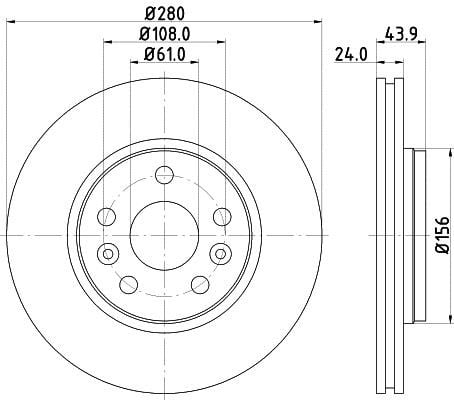 Hella 8DD 355 116-451 Тормозной диск передний вентилируемый 8DD355116451: Отличная цена - Купить в Польше на 2407.PL!