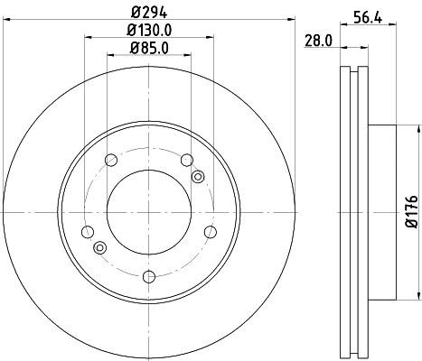 Hella 8DD 355 116-471 Тормозной диск передний вентилируемый 8DD355116471: Отличная цена - Купить в Польше на 2407.PL!