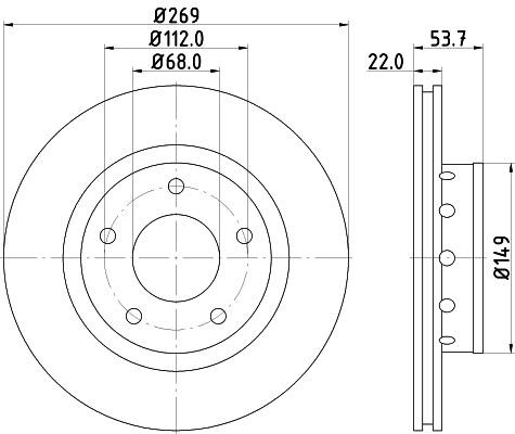 Hella 8DD 355 128-951 Тормозной диск задний вентилируемый 8DD355128951: Отличная цена - Купить в Польше на 2407.PL!