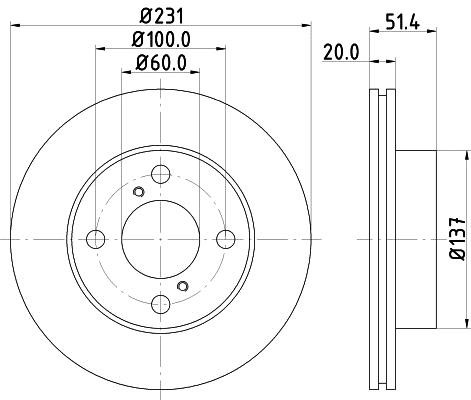 Hella 8DD 355 116-501 Тормозной диск передний вентилируемый 8DD355116501: Отличная цена - Купить в Польше на 2407.PL!