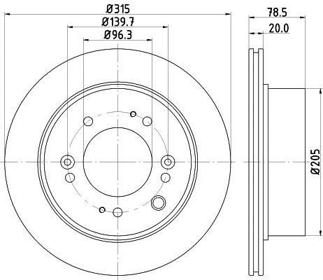 Hella 8DD 355 116-571 Тормозной диск задний вентилируемый 8DD355116571: Отличная цена - Купить в Польше на 2407.PL!