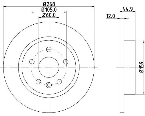 Hella 8DD 355 116-581 Тормозной диск задний невентилируемый 8DD355116581: Отличная цена - Купить в Польше на 2407.PL!