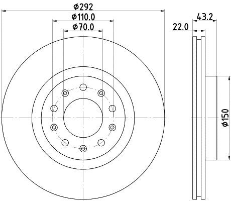 Hella 8DD 355 116-691 Тормозной диск задний вентилируемый 8DD355116691: Отличная цена - Купить в Польше на 2407.PL!