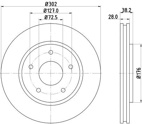Hella 8DD 355 129-011 Тормозной диск передний вентилируемый 8DD355129011: Отличная цена - Купить в Польше на 2407.PL!