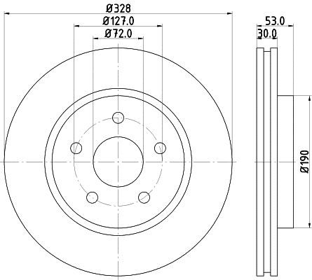 Hella 8DD 355 129-051 Тормозной диск передний вентилируемый 8DD355129051: Отличная цена - Купить в Польше на 2407.PL!