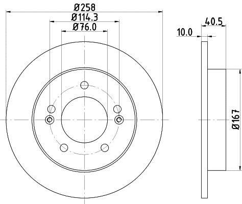 Hella 8DD 355 117-011 Тормозной диск задний невентилируемый 8DD355117011: Отличная цена - Купить в Польше на 2407.PL!