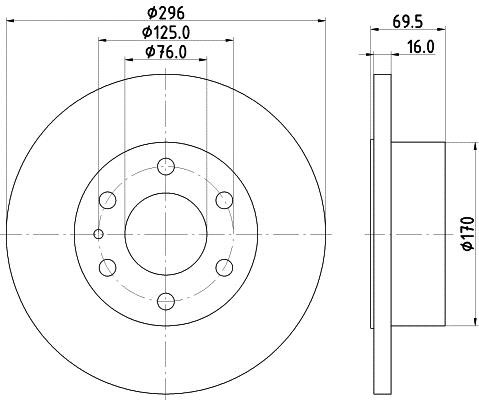 Hella 8DD 355 117-171 Тормозной диск задний невентилируемый 8DD355117171: Отличная цена - Купить в Польше на 2407.PL!