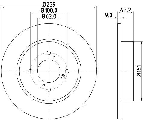 Hella 8DD 355 117-301 Тормозной диск задний невентилируемый 8DD355117301: Купить в Польше - Отличная цена на 2407.PL!