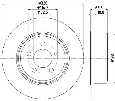Hella 8DD 355 117-411 Тормозной диск задний невентилируемый 8DD355117411: Купить в Польше - Отличная цена на 2407.PL!