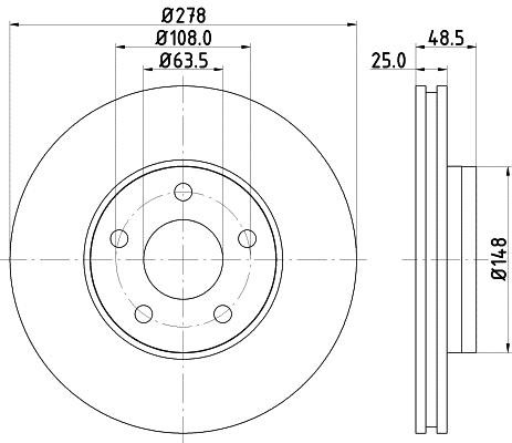 Hella 8DD 355 129-361 Тормозной диск передний вентилируемый 8DD355129361: Отличная цена - Купить в Польше на 2407.PL!