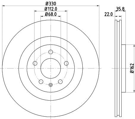 Hella 8DD 355 118-021 Тормозной диск задний вентилируемый 8DD355118021: Отличная цена - Купить в Польше на 2407.PL!