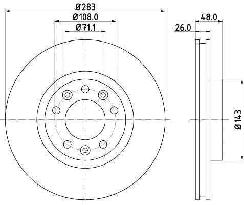 Hella 8DD 355 120-411 Тормозной диск передний вентилируемый 8DD355120411: Отличная цена - Купить в Польше на 2407.PL!