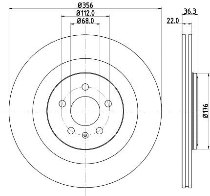 Hella 8DD 355 125-551 Тормозной диск задний вентилируемый 8DD355125551: Отличная цена - Купить в Польше на 2407.PL!