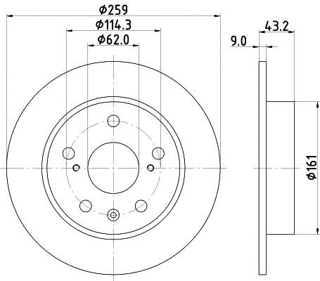 Hella 8DD 355 120-531 Тормозной диск задний невентилируемый 8DD355120531: Отличная цена - Купить в Польше на 2407.PL!