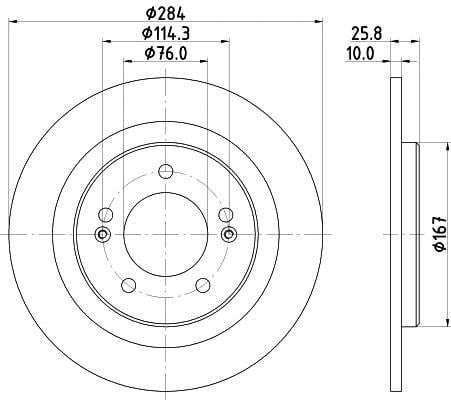 Hella 8DD 355 118-361 Тормозной диск задний невентилируемый 8DD355118361: Отличная цена - Купить в Польше на 2407.PL!