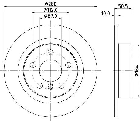 Hella 8DD 355 122-661 Тормозной диск задний невентилируемый 8DD355122661: Отличная цена - Купить в Польше на 2407.PL!