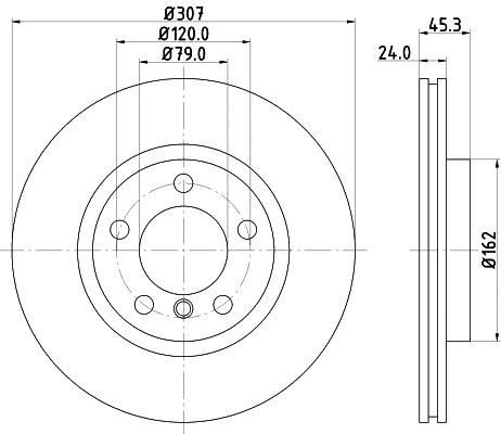 Hella 8DD 355 126-291 Front brake disc ventilated 8DD355126291: Buy near me in Poland at 2407.PL - Good price!