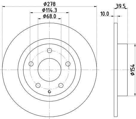 Hella 8DD 355 119-391 Тормозной диск задний невентилируемый 8DD355119391: Отличная цена - Купить в Польше на 2407.PL!