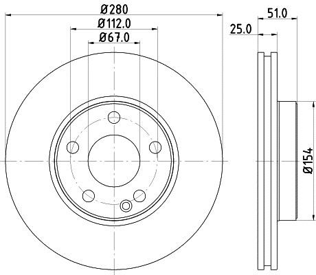 Hella 8DD 355 119-601 Brake disc 8DD355119601: Buy near me in Poland at 2407.PL - Good price!