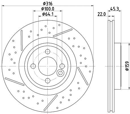 Hella 8DD 355 123-471 Тормозной диск передний вентилируемый 8DD355123471: Отличная цена - Купить в Польше на 2407.PL!