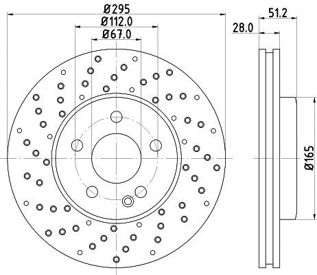 Hella 8DD 355 129-681 Тормозной диск передний вентилируемый 8DD355129681: Отличная цена - Купить в Польше на 2407.PL!