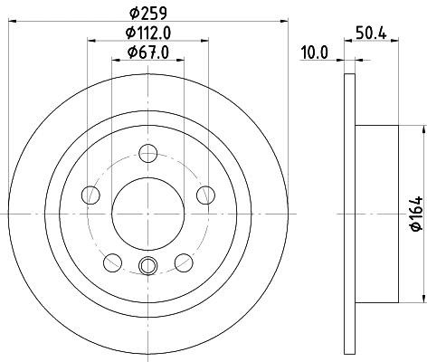 Hella 8DD 355 123-491 Тормозной диск задний невентилируемый 8DD355123491: Отличная цена - Купить в Польше на 2407.PL!