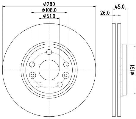 Hella 8DD 355 119-691 Brake disc 8DD355119691: Buy near me at 2407.PL in Poland at an Affordable price!