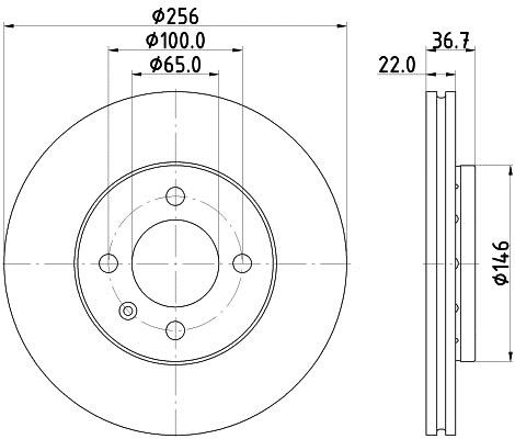 Hella 8DD 355 125-391 Тормозной диск передний вентилируемый 8DD355125391: Отличная цена - Купить в Польше на 2407.PL!