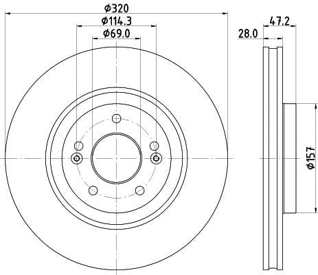 Hella 8DD 355 132-251 Тормозной диск передний вентилируемый 8DD355132251: Отличная цена - Купить в Польше на 2407.PL!