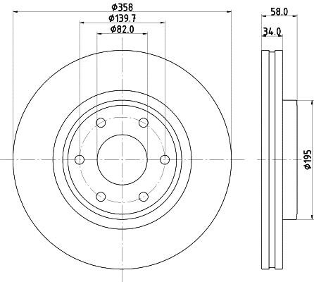 Hella 8DD 355 132-441 Brake disc 8DD355132441: Buy near me in Poland at 2407.PL - Good price!