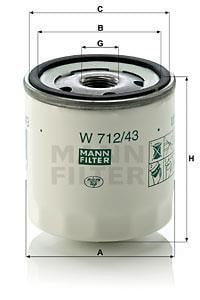 Mann-Filter W 712/43 (10) Фільтр масляний W7124310: Купити у Польщі - Добра ціна на 2407.PL!