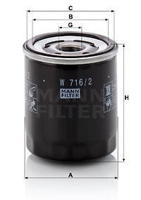Mann-Filter W 716/2 Oil Filter W7162: Buy near me in Poland at 2407.PL - Good price!