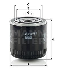 Mann-Filter W 920/84 Масляный фильтр W92084: Отличная цена - Купить в Польше на 2407.PL!