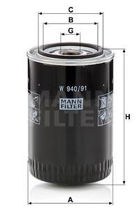 Mann-Filter W 940/91 Oil Filter W94091: Buy near me in Poland at 2407.PL - Good price!