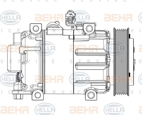 Compressor, air conditioning Hella 8FK 351 008-051