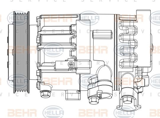 Hella 8FK 351 008-091 Compressor, air conditioning 8FK351008091: Buy near me in Poland at 2407.PL - Good price!