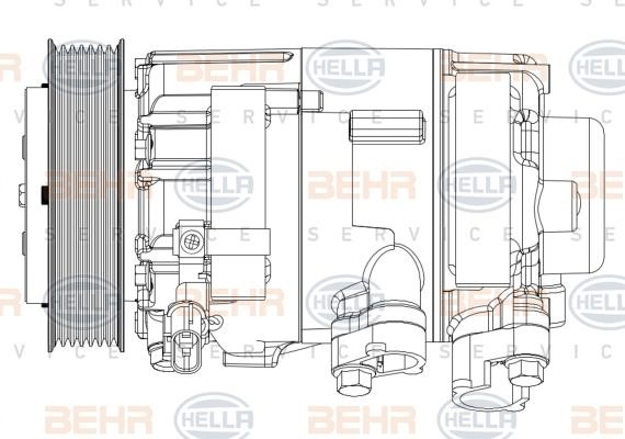 Hella 8FK 351 008-101 Compressor, air conditioning 8FK351008101: Buy near me in Poland at 2407.PL - Good price!