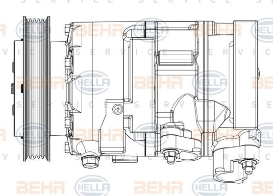 Hella 8FK 351 008-211 Compressor, air conditioning 8FK351008211: Buy near me in Poland at 2407.PL - Good price!