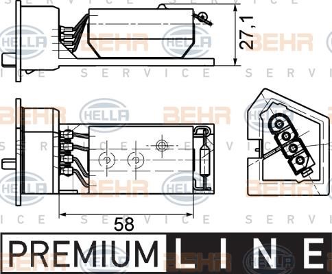 Hella 9ML 351 029-131 Rezystor silnika elektrycznego wentylatora 9ML351029131: Dobra cena w Polsce na 2407.PL - Kup Teraz!