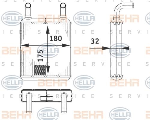 Hella 8FH 351 312-581 Heat exchanger, interior heating 8FH351312581: Buy near me in Poland at 2407.PL - Good price!