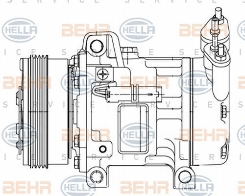 Hella 8FK 351 316-051 Compressor, air conditioning 8FK351316051: Buy near me in Poland at 2407.PL - Good price!