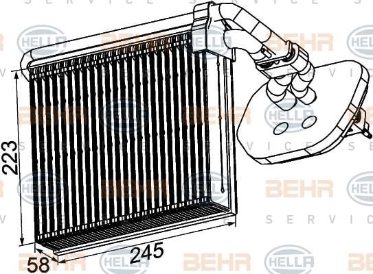 Hella 8FV 351 331-021 Air conditioner evaporator 8FV351331021: Buy near me in Poland at 2407.PL - Good price!