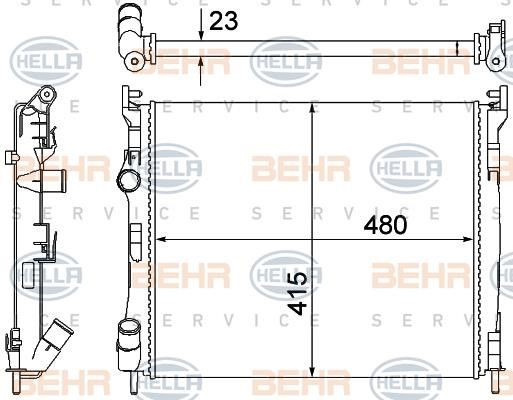 Радиатор охлаждения двигателя Hella 8MK 376 700-381