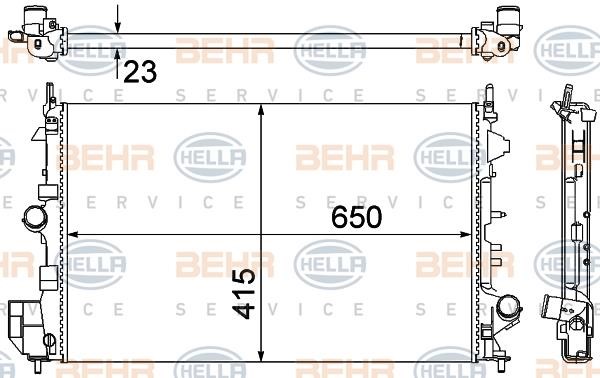 Радіатор охолодження двигуна Hella 8MK 376 700-261