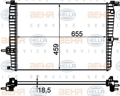 Hella 8MK 376 756-591 Radiator, engine cooling 8MK376756591: Buy near me in Poland at 2407.PL - Good price!