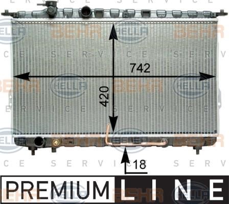 Hella 8MK 376 762-241 Радиатор охлаждения двигателя 8MK376762241: Отличная цена - Купить в Польше на 2407.PL!